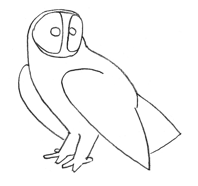 Сонная сова рисунок